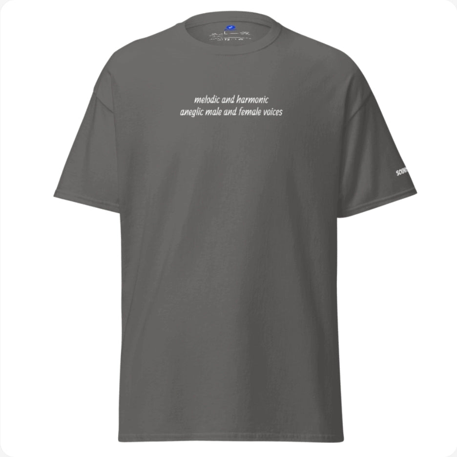 SoundsLunar melodic and harmonic aneglic male and female voices Tee